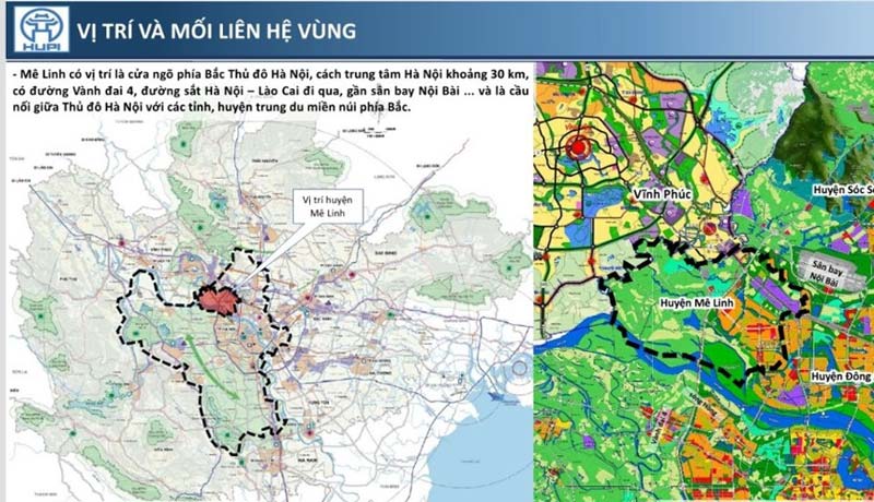 Sơ đồ quy hoạch Vùng huyện Mê Linh